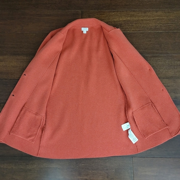J. Crew Sweater Blazer Women's Size S Style G9309 Stretch Knit Button-Up Orange - Picture 4 of 8